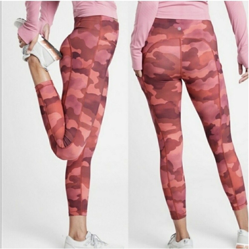 Athleta Ultimate Stash Printed 7/8 Tight Leggings Womens XS Camo Pockets